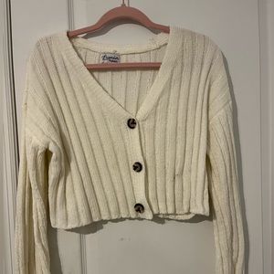 Lavender Moon Super Soft White Cropped Cardigan